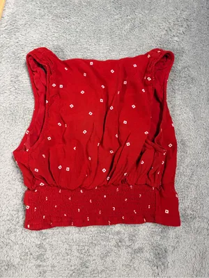 Abercrombie & fitch Red Sleeveless Tank Top red cropped medium thumbnail 3
