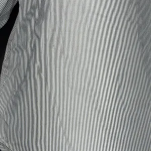 Babaton‎ Aritzia Cold Shoulder Blue Stripe Preppy Quiet Luxury Designer Blouse M thumbnail 3
