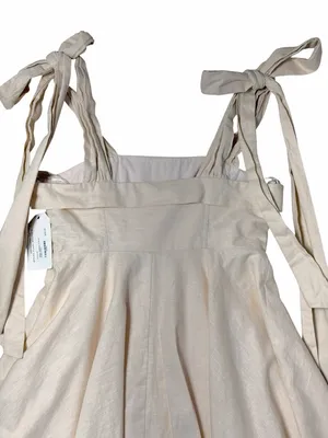 Mable Tan Beige Linen Blend A-line Mini Dress Womans S thumbnail 6