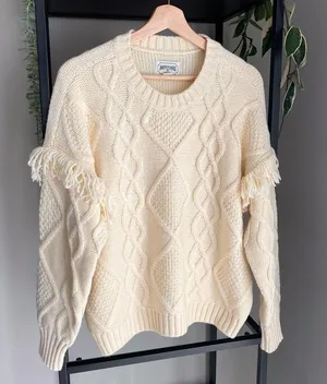 NWT American Eagle Fringe Knit Sweater thumbnail 1