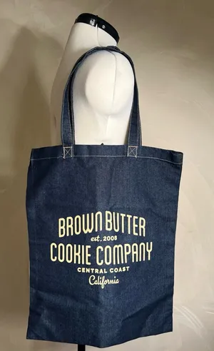 Brown Butter Cookie Company California Unisex Casual Streetwear Denim Tote Bag thumbnail 1