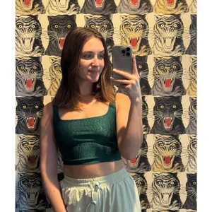 BANDIER Jacquard Green Tempo Crop Bra Size Small thumbnail 2