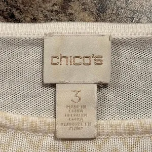 Chicos Floral Abstract Sweater Artsy Boho Statement Eclectic 3 XL 16 3/4 Sleeve thumbnail 4