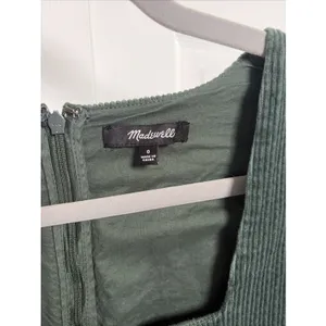 Madewell‎ Corduroy Tiered Babydoll Dress Womens Size 0 Green Puff Sleeve Cotton thumbnail 2