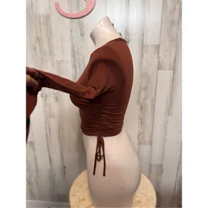 Brown long sleeve top thumbnail 5