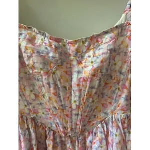 Bardot XS Floral Corset Mini Dress Puff Sleeve Cottagecore Romantic thumbnail 5
