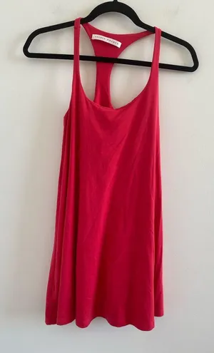 Susana Monaco Red Scoop Neck Racerback Mini Dress With Shelf-Bra Size XS thumbnail 1