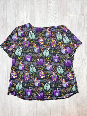 Nightmare before Christmas short sleeve scrub shirt top w/ pockets Halloween xl thumbnail 6