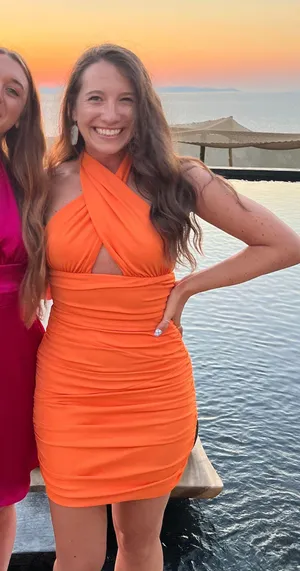 ZARA Bright Orange Bodycon Dress thumbnail 2