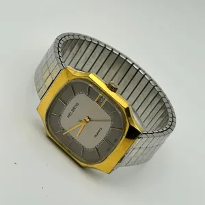 Vintage Helbros Gold-tone Plated Case Silver Stretch Band Quartz Watch thumbnail 4