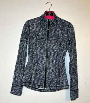 lululemon Define Track Jacket Space Dye Full Zip Pockets Gray Pink Size 4 thumbnail 1