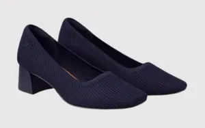 VIVAIA Melody Pro Heels Blue Square Toe Chunky Block Slip On Pumps 37.5 US 7 thumbnail 1