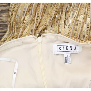 Siena Womens Sequined Midi Dress SATP1740 Gold Yellow 6 thumbnail 4