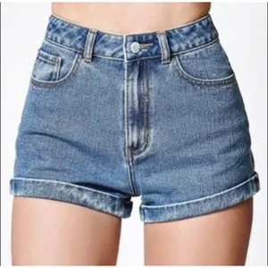 John Galt Brandy Melville Sz 26 Shorts High Rise Cuffed Denim Blue‎ Jean Women’s thumbnail 1
