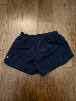 Navy Lululemon Hotty Hot 4" Shorts thumbnail 2
