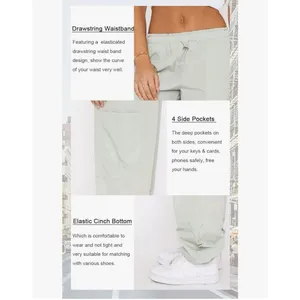 NEW Baggy Cargo Pants y2k Parachute Pants Wide Leg 2X thumbnail 7