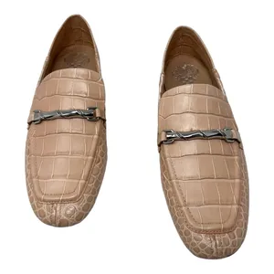 Vince Camuto Perenna Croc Embossed Nude Leather Loafers Size 8.5 thumbnail 2