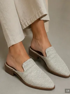 Indigo road rd stripped shoe slip on mule 8.5 professional casual boho white thumbnail 1