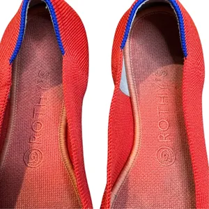 Rothy's The Point Shoes Womens 8.5 Red Knit Pointed Toe Flats Comfort Slip On thumbnail 3