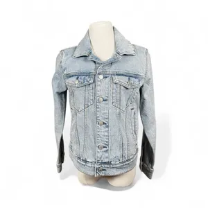 Abercrombie & Fitch Women XS‎ Denim Jacket Light Wash Distressed Classic Grunge thumbnail 2