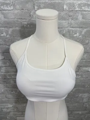 Mooslover White Strappy Sports Bra for Low-Impact Support thumbnail 1