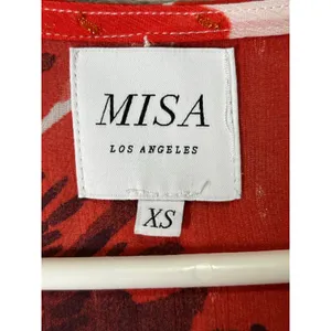 Misa Kaia Bell-Sleeve Chiffon Mini DressPlunge Neck Boho Chich Statement XS thumbnail 5