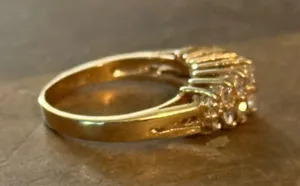 Vintage SETA gold tone simulated diamond ring Size 8 thumbnail 5