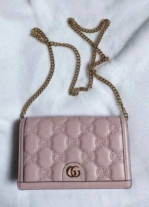 GUCCI Gg Matelassé Chain Wallet - Light Pink thumbnail 1