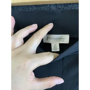 NWT Philosophy Republic Clothing Black Wide Leg Pants Womens Large Tie Waist thumbnail 4