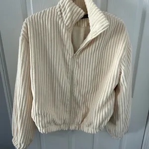 Cream Ribbed Women's Jacket thumbnail 3
