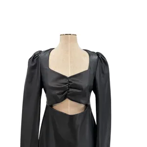 Torn by‎ Ronny Kobo Gemma Vegan Faux Leather Cut Out Mini Dress Black Size Large thumbnail 4