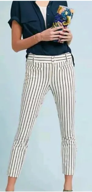 Anthropologie “The Essential Slim” Striped Pants – Size 6 thumbnail 1