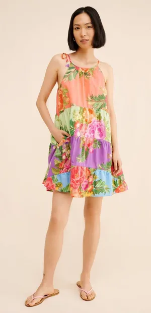 FARM Rio Floral Tiered Mini Dress- size XS thumbnail 1