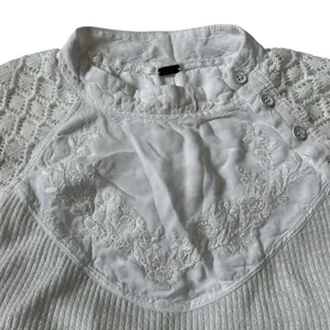 Free People White Embroidered Sweater Women Size Small | 8-18 thumbnail 4