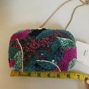 Sequin Clutch Multicolor Hard Case Evening Bag Prom Wedding Purse thumbnail 9