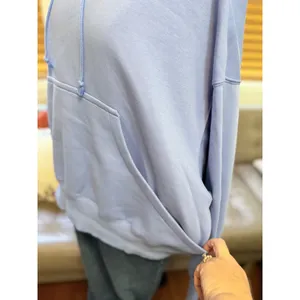 Nike Phoenix Fleece Hoodie Womens Medium Light Blue Cropped DQ5858-494 thumbnail 2