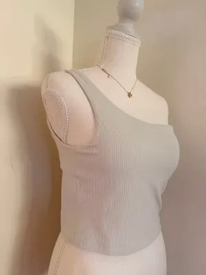 lululemon athletica One-Shoulder Ribbed Tank — Light Gray thumbnail 2
