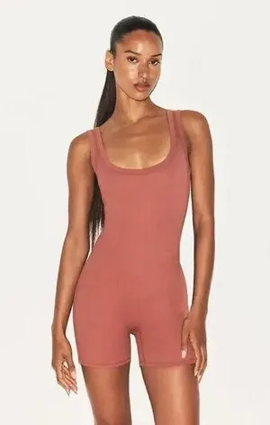 Skims cotton rib onesie Color redwood thumbnail 1