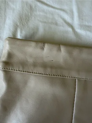 DO+BE Beige Faux Leather Mini Skort with Ruffle Detail thumbnail 3