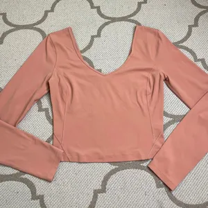 lululemon Align V-Neck Long Sleeve Shirt Pink Savannah Size 10 Nulu Athleisure thumbnail 2