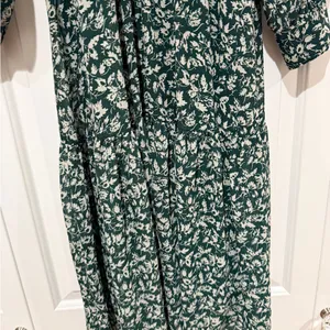 Madewell Green Floral Midi Dress | Size XS |‎ Long Sleeve thumbnail 7
