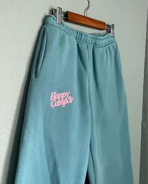 Happy Camp3r Puff Series Joggers Size XS Teal Organic Cotton thumbnail 1