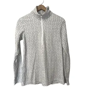 Columbia Womens Pullover Top Medium Gray‎ Geometric Print Quarter Zip Active thumbnail 2