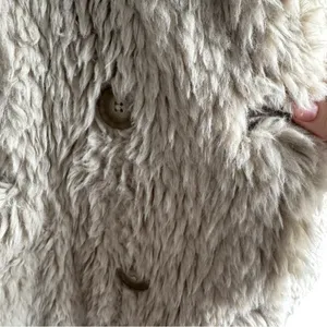 Free People Honeypie Teddy Jacket Shag‎ Faux Fur Coat Large thumbnail 7