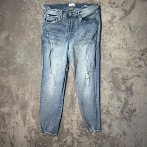 Nicole Miller SoHo High Rise Ankle Skinny Medium Wash Distressed Size 12 #1200 thumbnail 2
