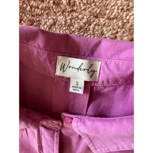 Wonderly Women's Short Cap Sleeve Shirtdress Hamilton Pink Button Down S thumbnail 3