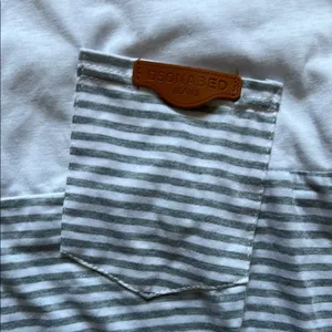 White and Gray Long Sleeve Tee Soft Cotton Blend thumbnail 2