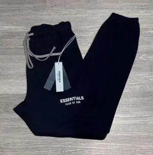 Black ss24 essentials cuffed white lettering pants Size XS thumbnail 1