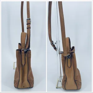 Frye Pipa Woodstock Bucket Bag Tan Leather Shoulder Crossbody Satchel thumbnail 4
