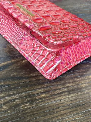 Brahmin Minuette French Rose Pink Croc-Embossed Leather Crossbody thumbnail 10